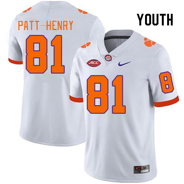 Youth Clemson Tigers Olsen Patt-Henry #81 College White NCAA Authentic Football Stitched Jersey 23LC30VE